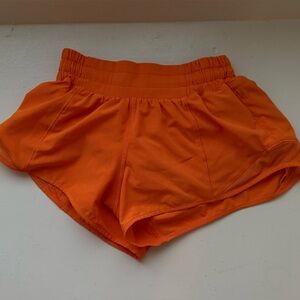 LULU LEMON Orange Hotty Hot Low-Rise 2.5” Lined Shorts